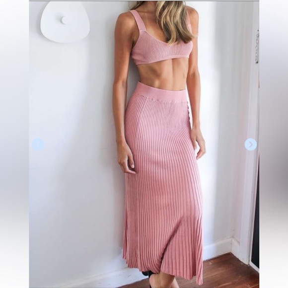 NWT Hansen and & Gretel ANOUK BRA designer ribbed knit crop top bralette pink - Picture 9 of 12